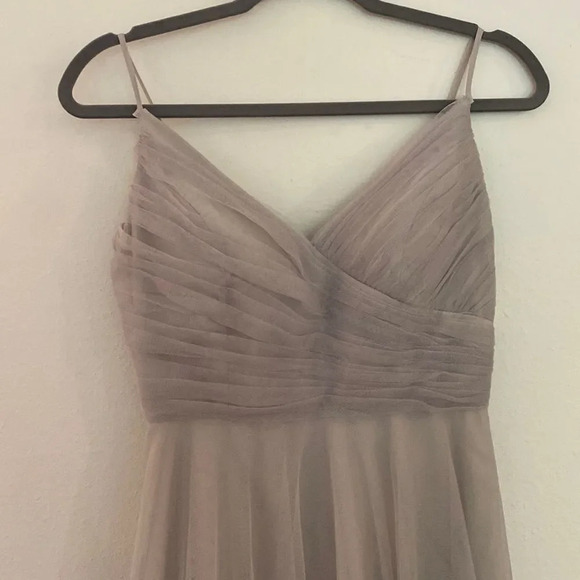 Jenny Yoo collection light grey maxi dress sz 6 excellent pre owned condition - Picture 3 of 9